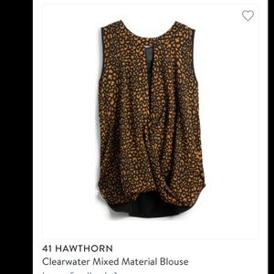 41 Hawthorn animal print sleeveless blouse.